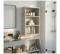 Bathroom Cabinet Concrete Grey 40x16x62.5cm Engineered Wood Wallmount 2 Shelves