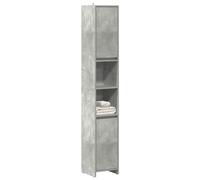 Bathroom Cabinet Concrete Grey Engineered Wood 30x30x183.5cm 2-Door with Handles