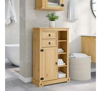 Bathroom Cabinet Corona 70x33x110 cm Solid Wood Pine Berkfield Home Brown One Size