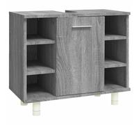 vidaXL Bathroom Cabinet White Engineered Wood Home Cupboard Rack Storage Unit