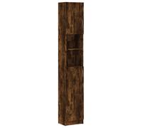 Vidaxl Bathroom Cabinet Smoked Oak 32X25.5X190 Cm Engineered Wood