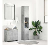 vidaXL Bathroom Cabinet Concrete Grey 30x30x183.5 cm Engineered Wood