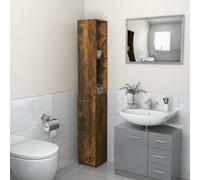 Vidaxl Bathroom Cabinet Smoked Oak 25X26.5X170 Cm Engineered Wood