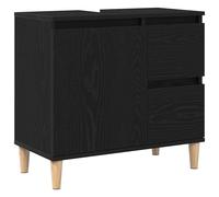 Bathroom Mirror Cabinet Unit Black Oak 65x33x60cm Engineered Wood Wall-Mounted.