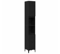 vidaXL Bathroom Cabinet Black Oak 30 x 30 x 190 cm Engineered Wood
