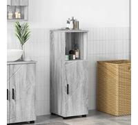 Bathroom Cabinet Grey Sonoma 30x35x95cm 2-Door Engineered Wood Freestanding Slim