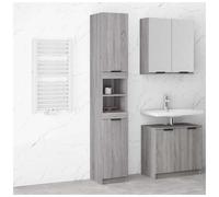 Bathroom Cabinet Grey Sonoma 32x34x188.5 cm Engineered Wood Tall Slim Storage.