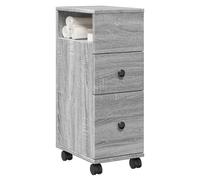 Bathroom cabinet Grey Sonoma 33x23x65cm Engineered Wood Narrow Wall Mount 1drw.