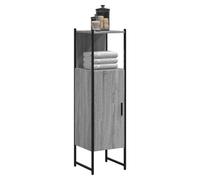 Bathroom Cabinet Grey Sonoma 33x33x120.5cm Engineered Wood 3-Shelf Wall-Mounted