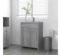 Bathroom Cabinet Grey Sonoma 60x33x80cm Engineered Wood 1 Drawer 2 Doors Modern.