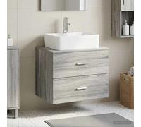 vidaXL Wall-Mounted Bathroom Cabinet Grey Sonoma 62.5 x 44.5 x 50 cm