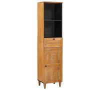 Bathroom cabinet light brown 38x33x160cm engineered wood tall slim with drawer.