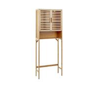 Beliani Bathroom Cabinet Okarche Bamboo Wood 63 Cm Light Brown
