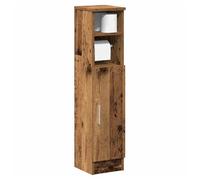 Bathroom Cabinet Old Wood 20.5x22x90cm Engineered Wood with Toilet Roll Holder.