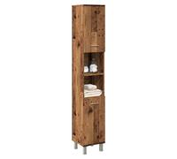 Bathroom Cabinet Old Wood 30x30x179cm Engineered Wood 2-Door Slim Storage Shelf