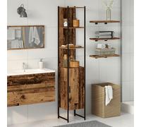 Bathroom Cabinet Old Wood 33x33x185,5 cm Engineered Wood Berkfield Home Brown One Size
