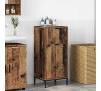 Bathroom Cabinet Old Wood 39.5x36x88 cm Engineered Wood & Metal Storage SlimUnit