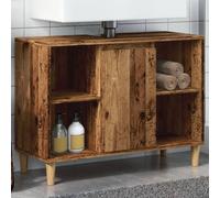 Bathroom Cabinet Old Wood 80x33x60 cm Engineered & Eucalyptus Wood 5Cpt inclFeet