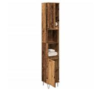 Bathroom Cabinet Old Wood Engineered Wood 30x30x190 cm 6 Shelves 2 Doors Slim