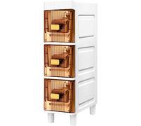 Bathroom Cabinet on Wheels - 3-Tier Storage Shelf in Gray & Brown - Space-Saving for Small Bathrooms & Apartments - Stylish & Functional