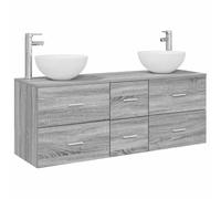 Bathroom Cabinet Set 3 pcs 129 x 35 x 80 cm Engineered Wood Shelving Unit vidaX