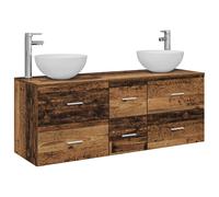 Bathroom Cabinet Set 3 pcs 129 x 35 x 80 cm Engineered Wood Shelving Unit vidaX