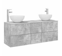 Bathroom Cabinet Set 3 pcs 129 x 35 x 80 cm Engineered Wood Shelving Unit vidaX