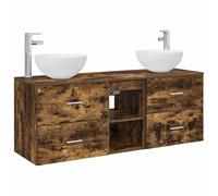 Bathroom Cabinet Set 3 pcs 129 x 35 x 80 cm Engineered Wood Storage Unit vidaXL