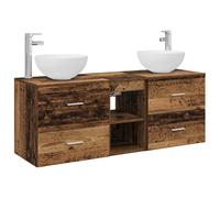 Bathroom Cabinet Set 3 pcs 129 x 35 x 80 cm Engineered Wood Storage Unit vidaXL