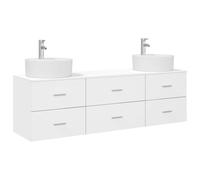 Bathroom Cabinet Set with Drawer 3 pcs Engineered Wood Storage Modern vidaXL