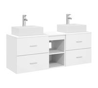 Bathroom Cabinet Set with Drawer 3 pcs Engineered Wood Wall Storage vidaXL