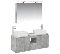 Bathroom Cabinet Set with Mirror Lights 4 pcs Engineered Wood Indoor vidaXL