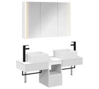Bathroom Cabinet Set with Mirror Lights 4 pcs Engineered Wood Modern vidaXL