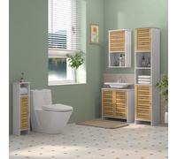 Bathroom Cabinet, Slim Bathroom Unit with Adjustable Shelf, White HOMCOM White One Size