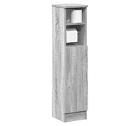 Bathroom Cabinet Slim Grey Sonoma 20.5x22x90cm Engineered Wood with Roll Holder