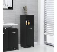 Bathroom Cabinet Slim Tall 30x30x95 cm Black Engineered Wood Wall-Mounted Unit