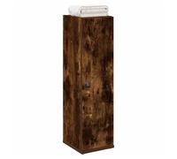 Bathroom Cabinet Smoked Oak 20.5x22x72cm Engineered Wood With Roll Holder (wall