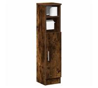 vidaXL Bathroom Cabinet with Roll Holder Smoked Oak 20.5x22x90 cm