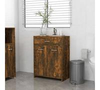 Bathroom Cabinet Smoked Oak 60x33x80cm Engineered Wood Eco with Drawer & 2 Doors