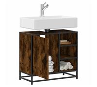 Bathroom Cabinet Smoked Oak 65x33x60cm Engineered Wood 1 Door 2 Shelves Durable
