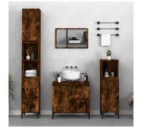 Bathroom Cabinet Smoked Oak 65x33x60cm Engineered Wood Wall-Mounted Drawer Slim