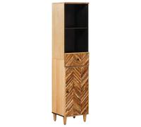 Bathroom Cabinet Solid Mango Wood Brown 38x33.5x160cm Brass Knob Drawer TallUnit