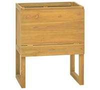 Bathroom Cabinet Solid Teak Natural Finish 60x40x75cm Compact Storage Slim Style