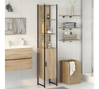 Bathroom Cabinet Sonoma Oak 33x33x185,5 cm Engineered Wood Berkfield Home Brown One Size