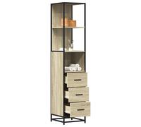 Bathroom cabinet Sonoma oak 35x37.5x166cm Engineered wood & metal storage tall.