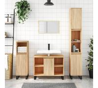 Bathroom Cabinet Sonoma Oak 80x33x60 cm Engineered Wood Berkfield Home Brown One Size