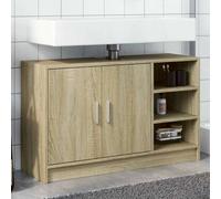 Bathroom Cabinet Sonoma Oak 90x29x55cm Engineered Wood 2 Doors 3 Shelves Modern