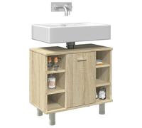 Bathroom Cabinet Sonoma Oak Door Handle 60 x 32 x 53.5 cm Brown Engineered Wood