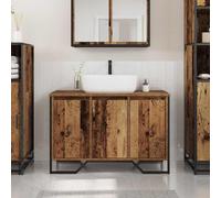 Bathroom Sink Cabinet Old Wood Engineered Wood Black Frame 91x35x60 cm Modern XL