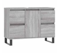 (grey sonoma) vidaXL Bathroom Cabinet Vanity Unit Highboard Cupboard White Engineered Wood